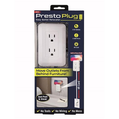 Lettherebelight Peel & Stick Outlet Extender White LE3307290